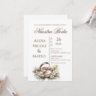 Convite de casamento Floral Boho Invitación