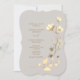 Convite de Casamento Floral Boho Outono em Suporte