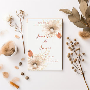 convite de casamento floral boho para salvar a dat