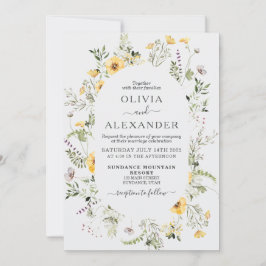Convite de casamento floral boho Wildflower