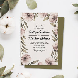 Convite De Casamento Floral Bonito