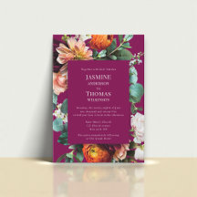 Convite de Casamento Floral Botânico