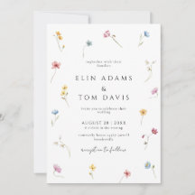 Convite de Casamento Floral Botânico de Flor Silve