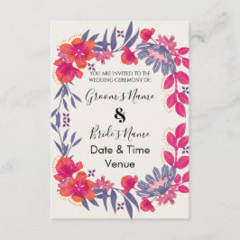 Convite de Casamento Floral Botânico Vibrante