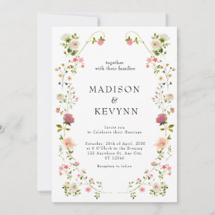 Convite de Casamento Floral Branco