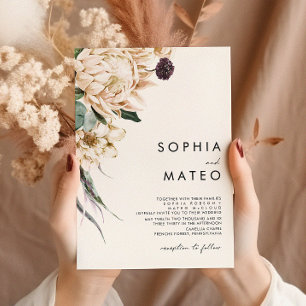Convite de Casamento Floral Branco