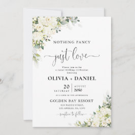 Convite de Casamento Floral Branco Elegante