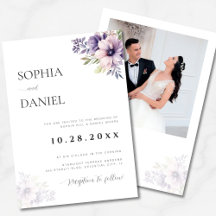 Convite de Casamento Floral Branco Minimalista Ele