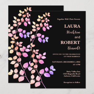 Convite de Casamento Floral Brilhante Moderno