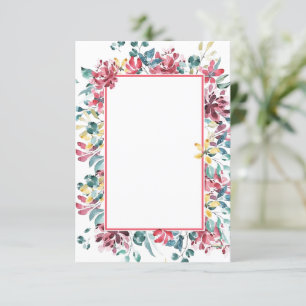 Convite de casamento floral brilhante orçamento em