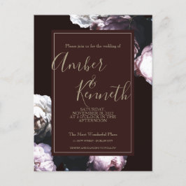 Convite De Casamento Floral Burgundy