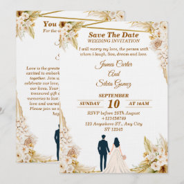 Convite de Casamento Floral – Cartão de convite mo