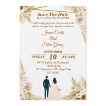 Convite de Casamento Floral – Cartão de convite mo