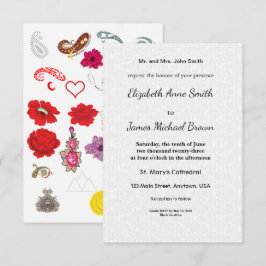 Convite de Casamento Floral Cartões Data de Salvam