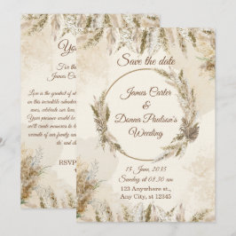 Convite de Casamento Floral Chic – Cartão Moderno