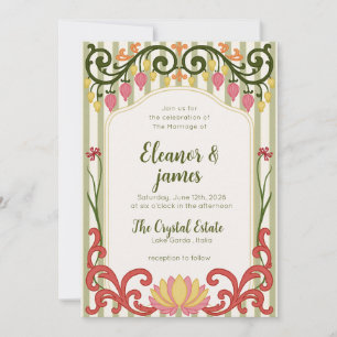 Convite de Casamento Floral Colorido Moderno