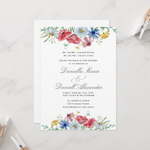 Convite de Casamento Floral com Aquarela para Igre