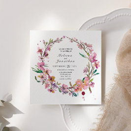Convite de Casamento Floral com Flor de Cerejeira 