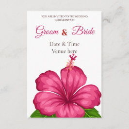 Convite de Casamento Floral com Hibisco Rosa Vibra