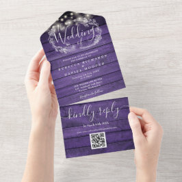 Convite de Casamento Floral com Luzes de Corda em