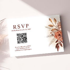 Convite de Casamento Floral com QR Code Terra Gram