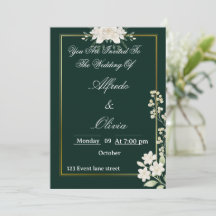 Convite de Casamento Floral com Tipografia Elegant