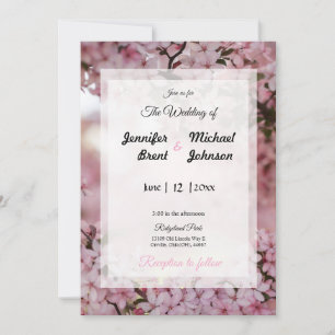 Convite de casamento floral cor de rosa