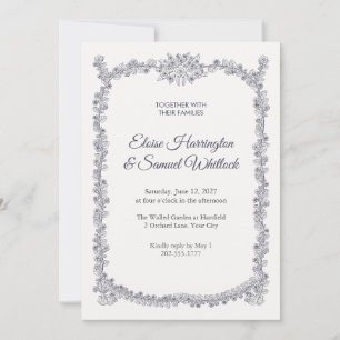 Convite de Casamento Floral Coroado