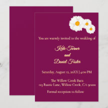 Convite de Casamento Floral Cranberry