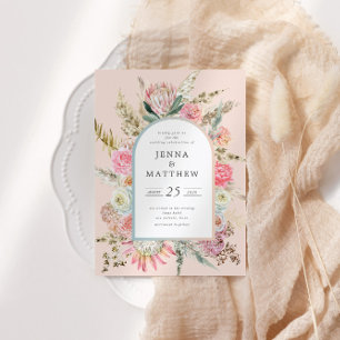 convite de casamento floral da boêmia, elegante b