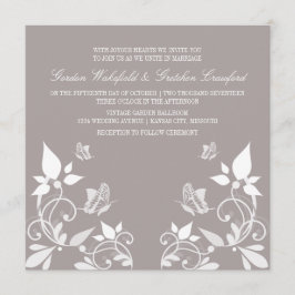 Convite de casamento Floral da Borboleta de Marfim