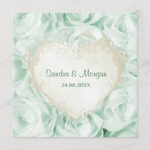 Convite De Casamento Floral Da Rosa Verde Da Casa