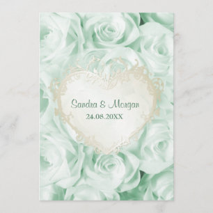 Convite De Casamento Floral Da Rosa Verde Da Casa