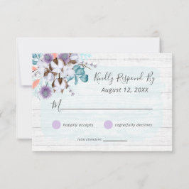 Convite de Casamento Floral de Algodão do Sul RSVP