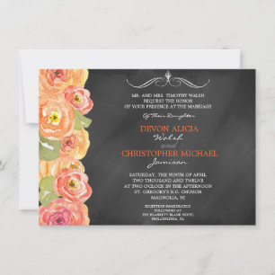 Convite de casamento Floral de Aquarela de Queda d