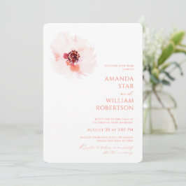 Convite De Casamento Floral De Aquarela Elegante