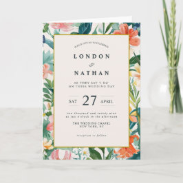 Convite De Casamento Floral De Bloom Botânico Vibr