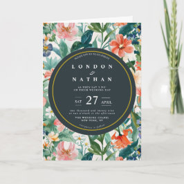 Convite De Casamento Floral De Bloom Botânico Vibr