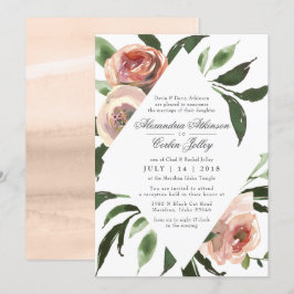 CONVITE DE CASAMENTO | Floral de Blush Elegante Mo