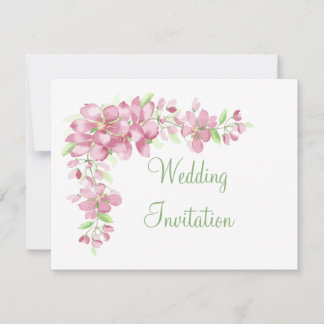 Convite de Casamento Floral de Cerejeira em Flor n