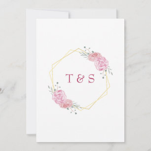 Convite de Casamento Floral de Cerejeira Rosa Eleg