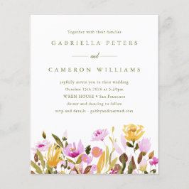 Convite De Casamento Floral De Cor De Água Rosa De