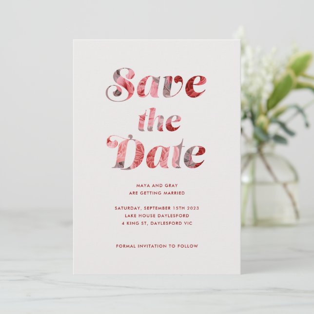 Convite De Casamento Floral De Diversão (Em pé/Frente)