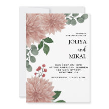 Convite de Casamento Floral de Eucalipto em Aquare