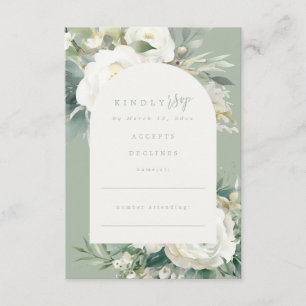 Convite de Casamento Floral de Eucalipto Verde Sal