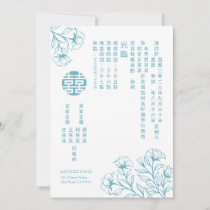 Convite de casamento Floral de Felicidade Dupla em