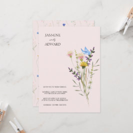 Convite de Casamento Floral de Flores Silvestres S