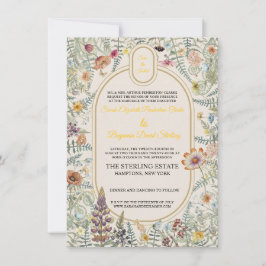 Convite de Casamento Floral de Flores Silvestres V