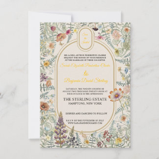 Convite de Casamento Floral de Flores Silvestres V