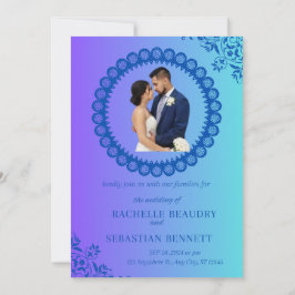 Convite De Casamento Floral De Icy Blue Watercolor